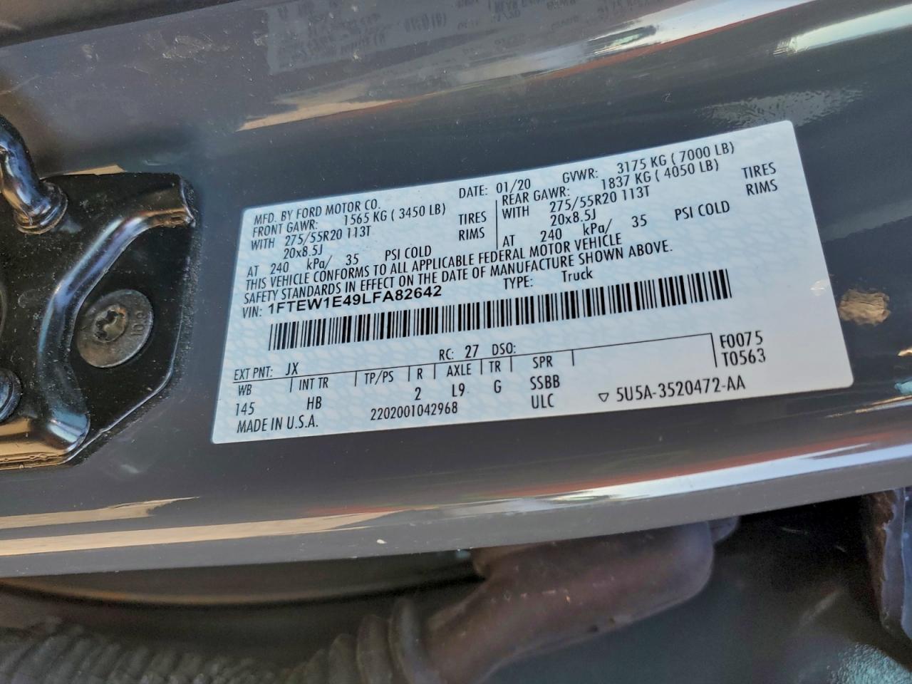 2020 FORD F150 SUPERCREW photo 12