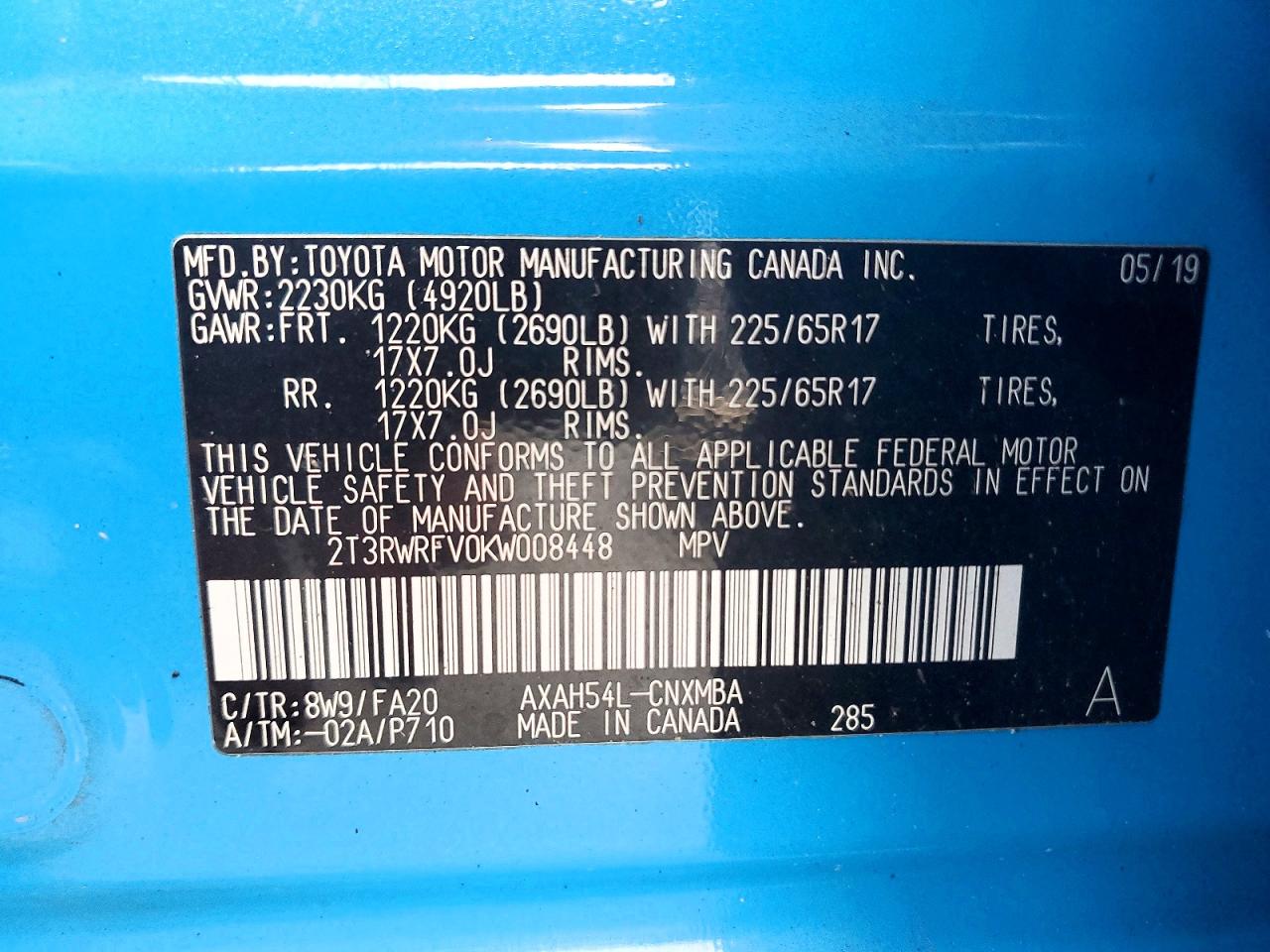 2019 TOYOTA RAV4 XLE photo 13