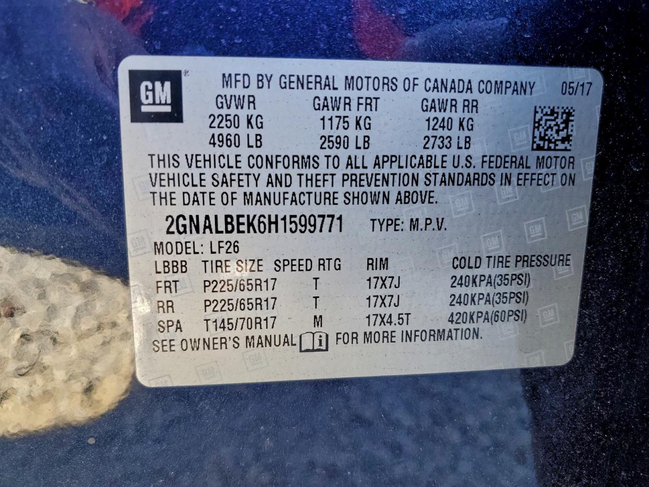 2017 CHEVROLET EQUINOX LS photo 13
