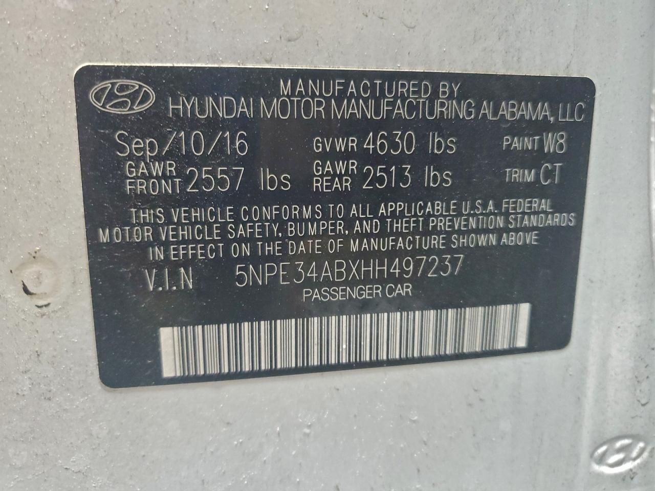 2017 HYUNDAI SONATA SPORT photo 12