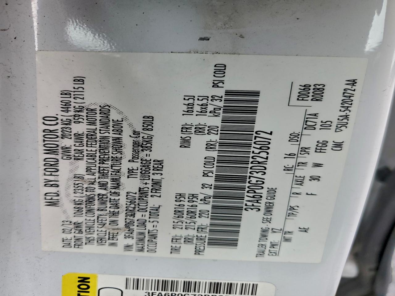 2013 FORD FUSION S photo 12