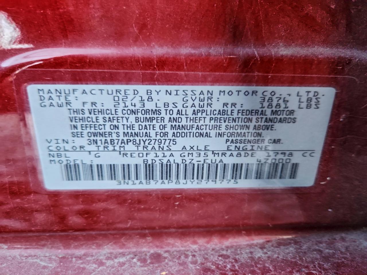2018 NISSAN SENTRA S photo 12