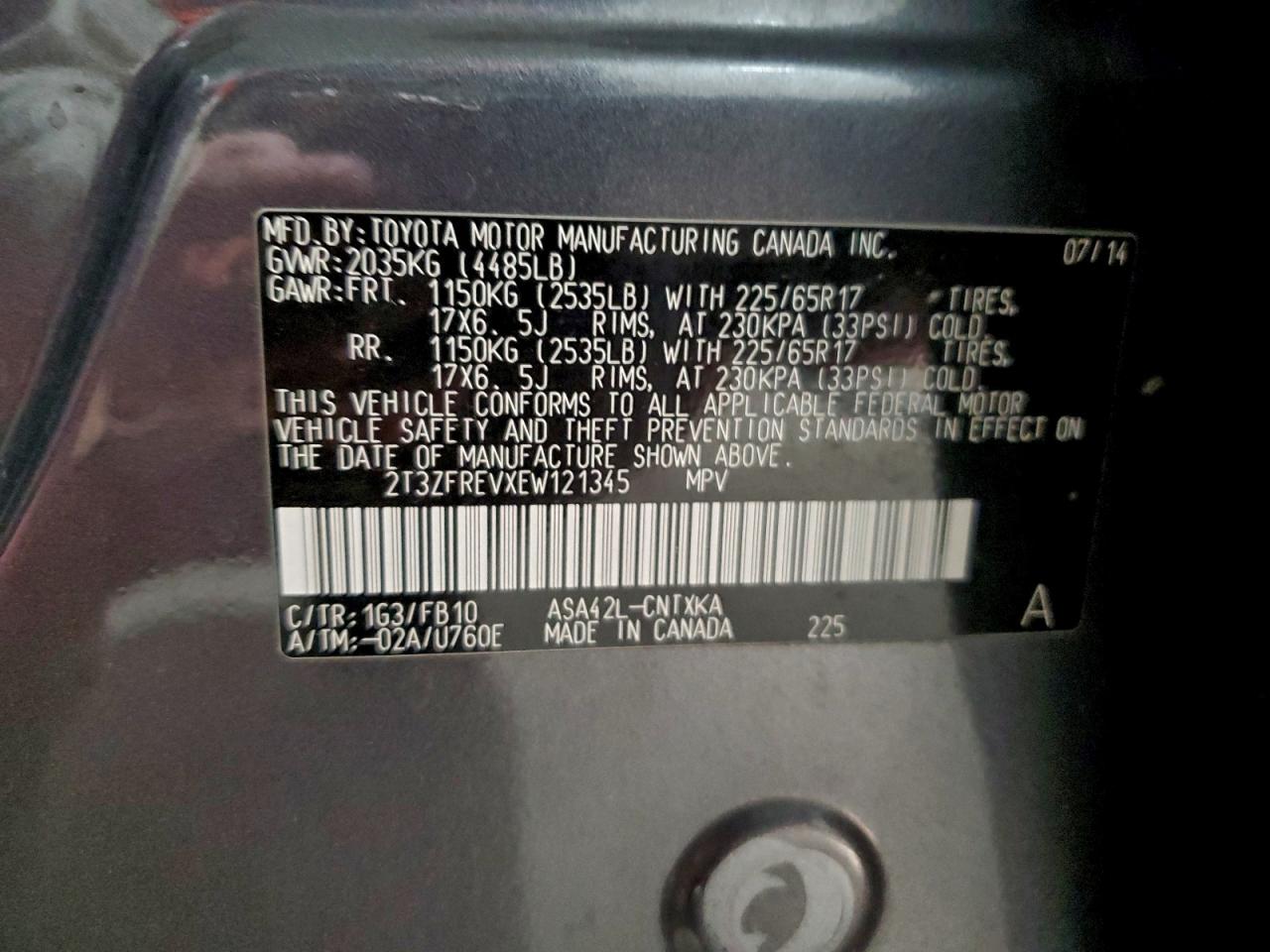 2014 TOYOTA RAV4 LE photo 14