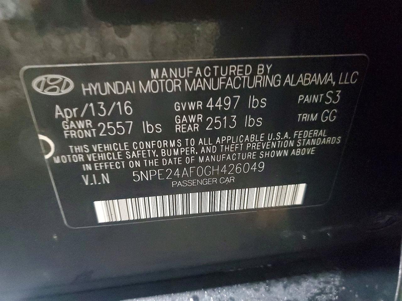 2016 HYUNDAI SONATA SE photo 12