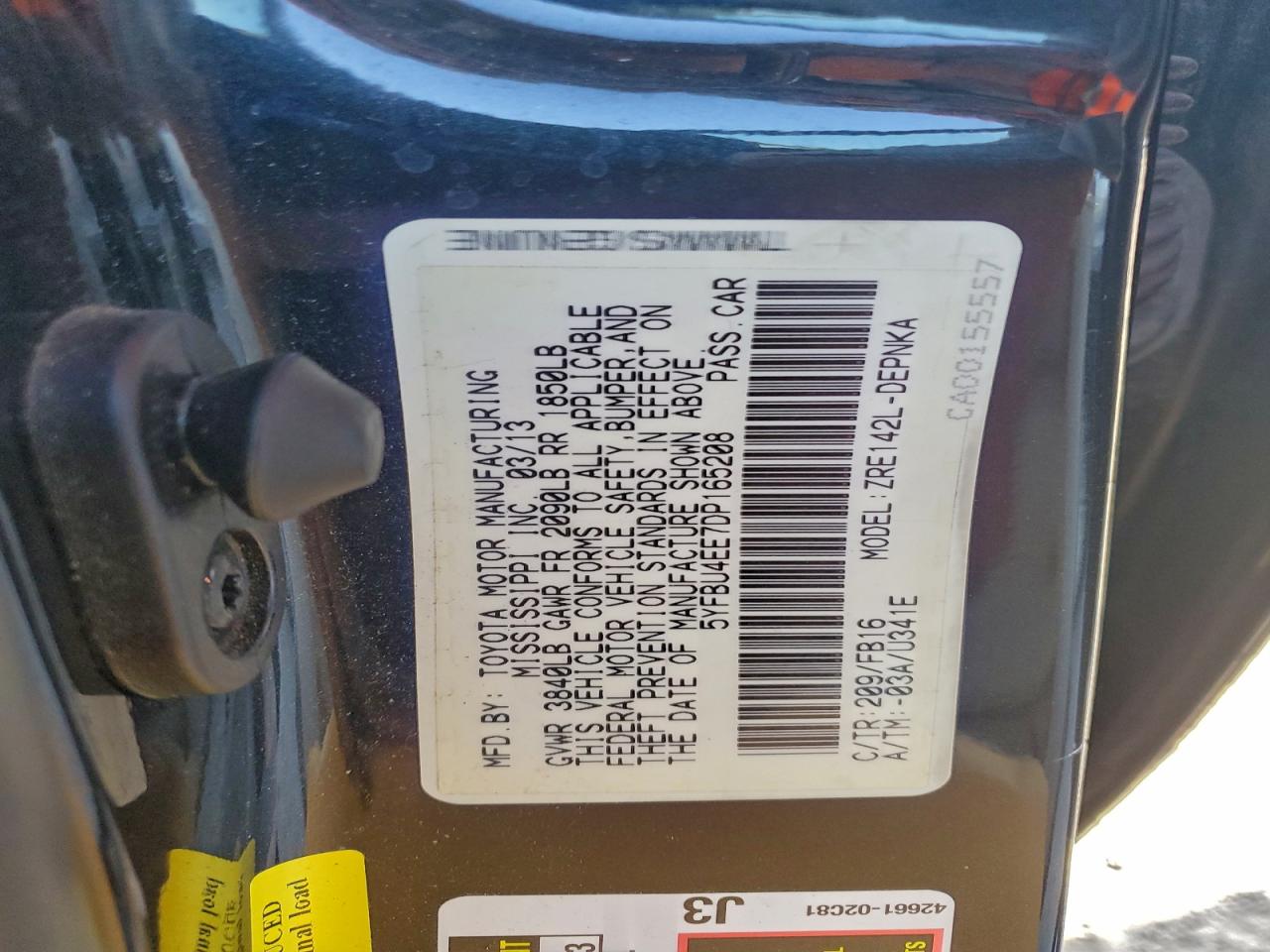 2013 TOYOTA COROLLA BASE photo 12