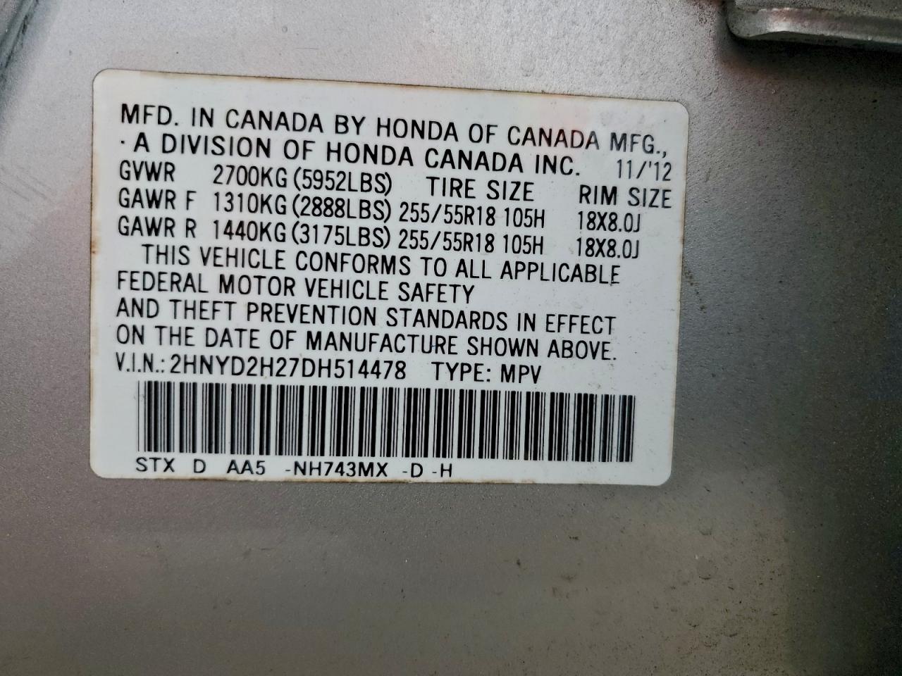 2013 ACURA MDX photo 13