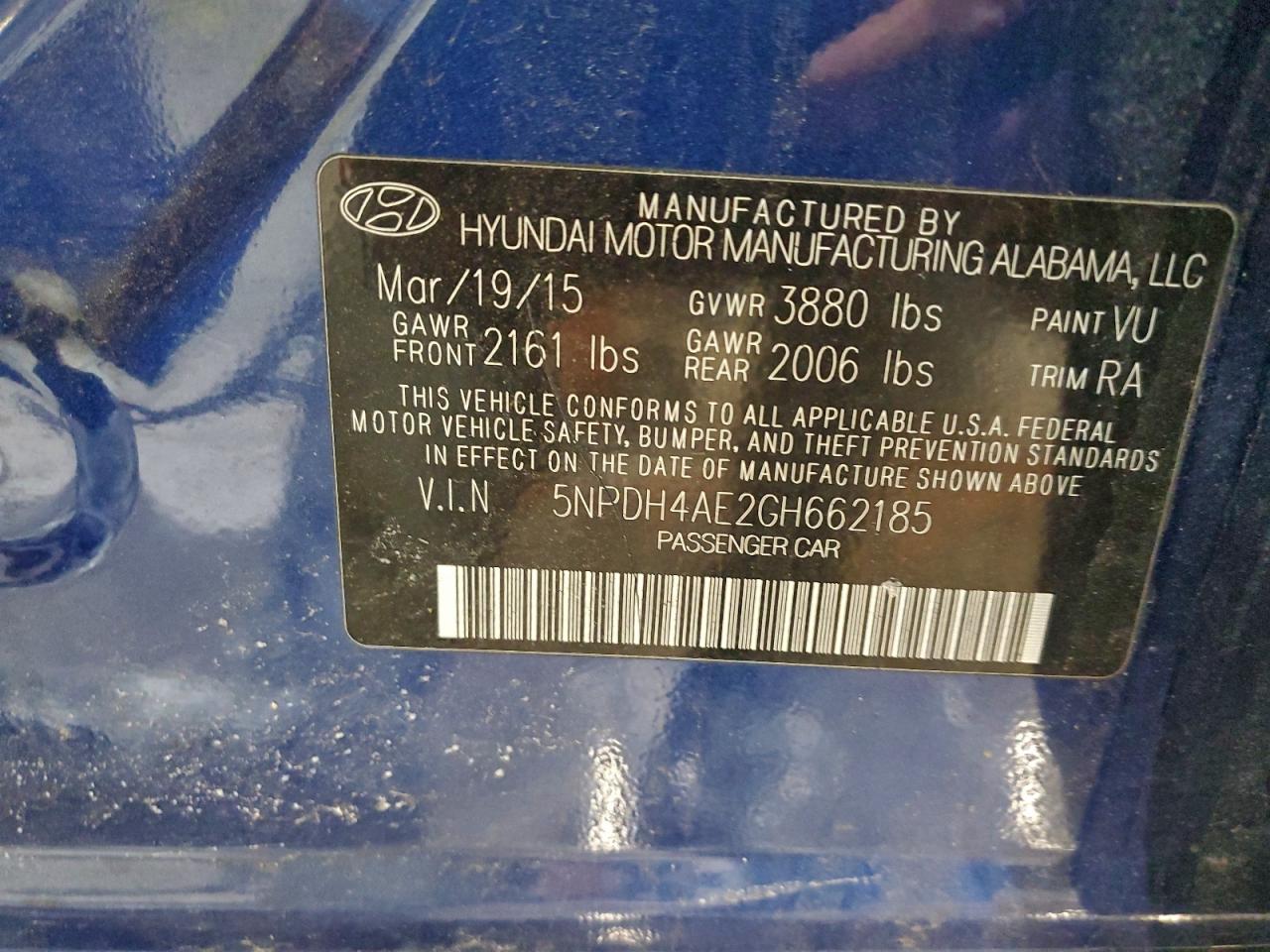 2016 HYUNDAI ELANTRA SE photo 12
