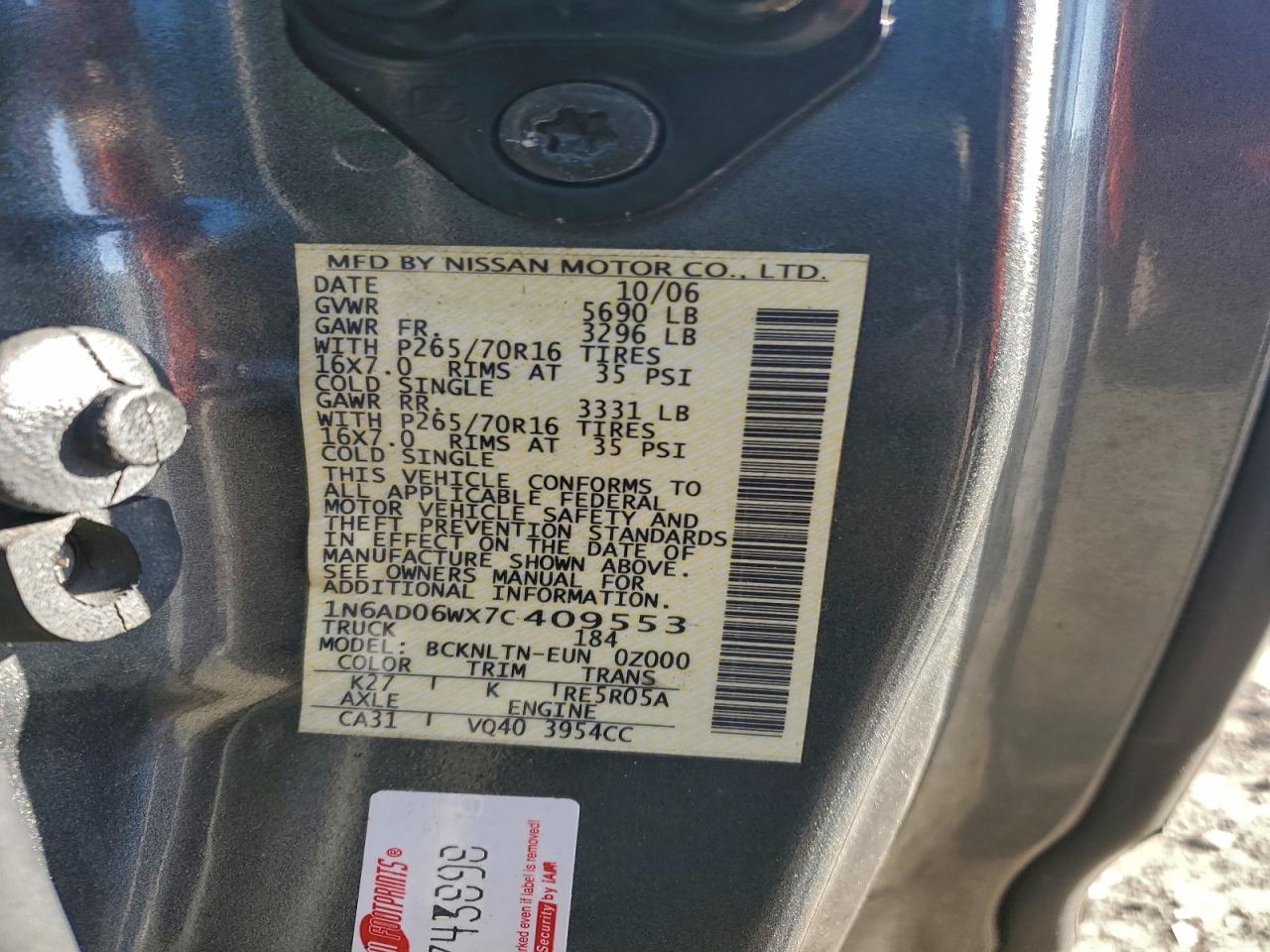 2007 NISSAN FRONTIER KING CAB LE photo 12