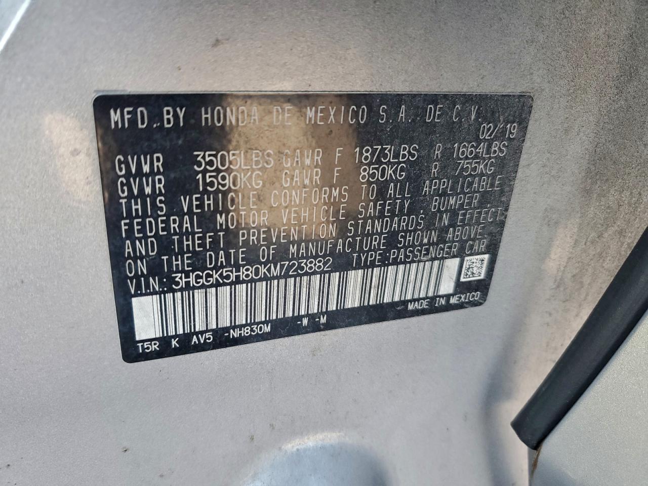 2019 HONDA FIT EX photo 12