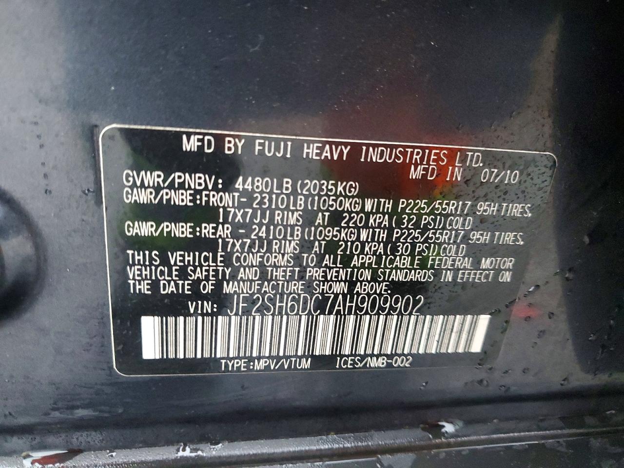 2010 SUBARU FORESTER 2.5X LIMITED photo 13