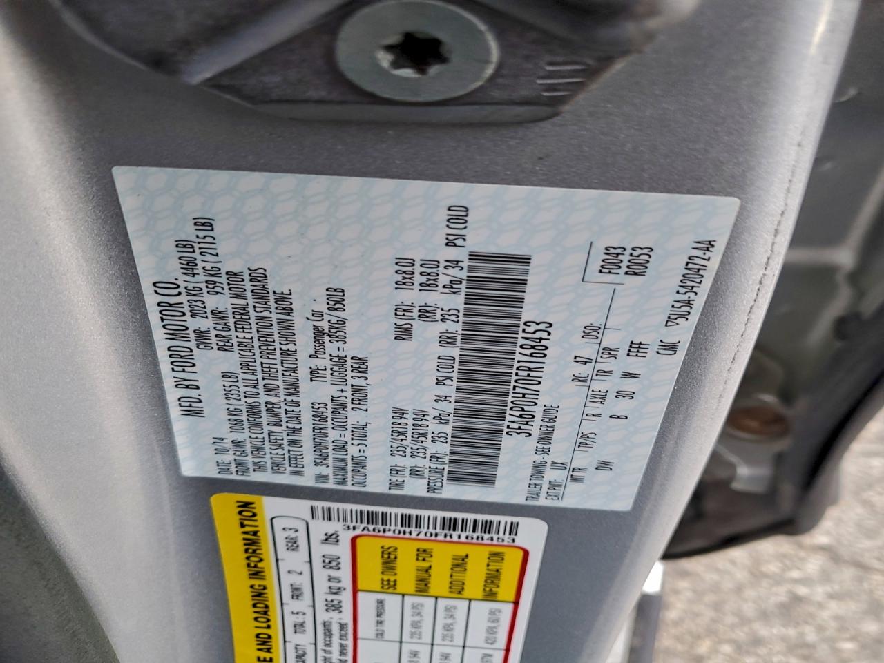 2015 FORD FUSION SE photo 12