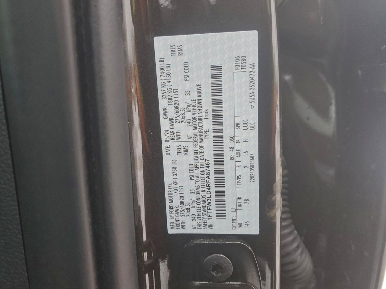 2024 FORD F150 XLT photo 12