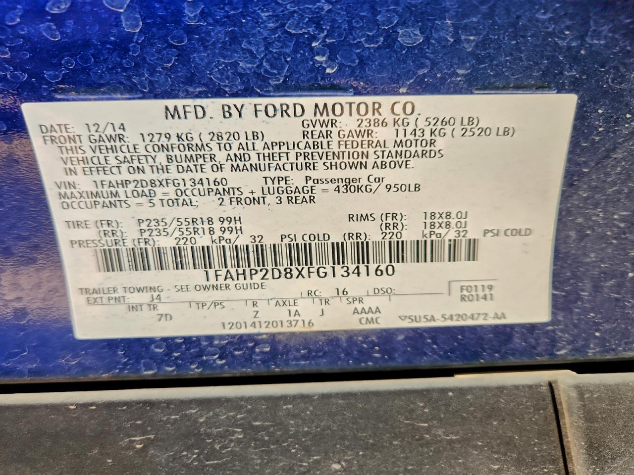2015 FORD TAURUS SE photo 12