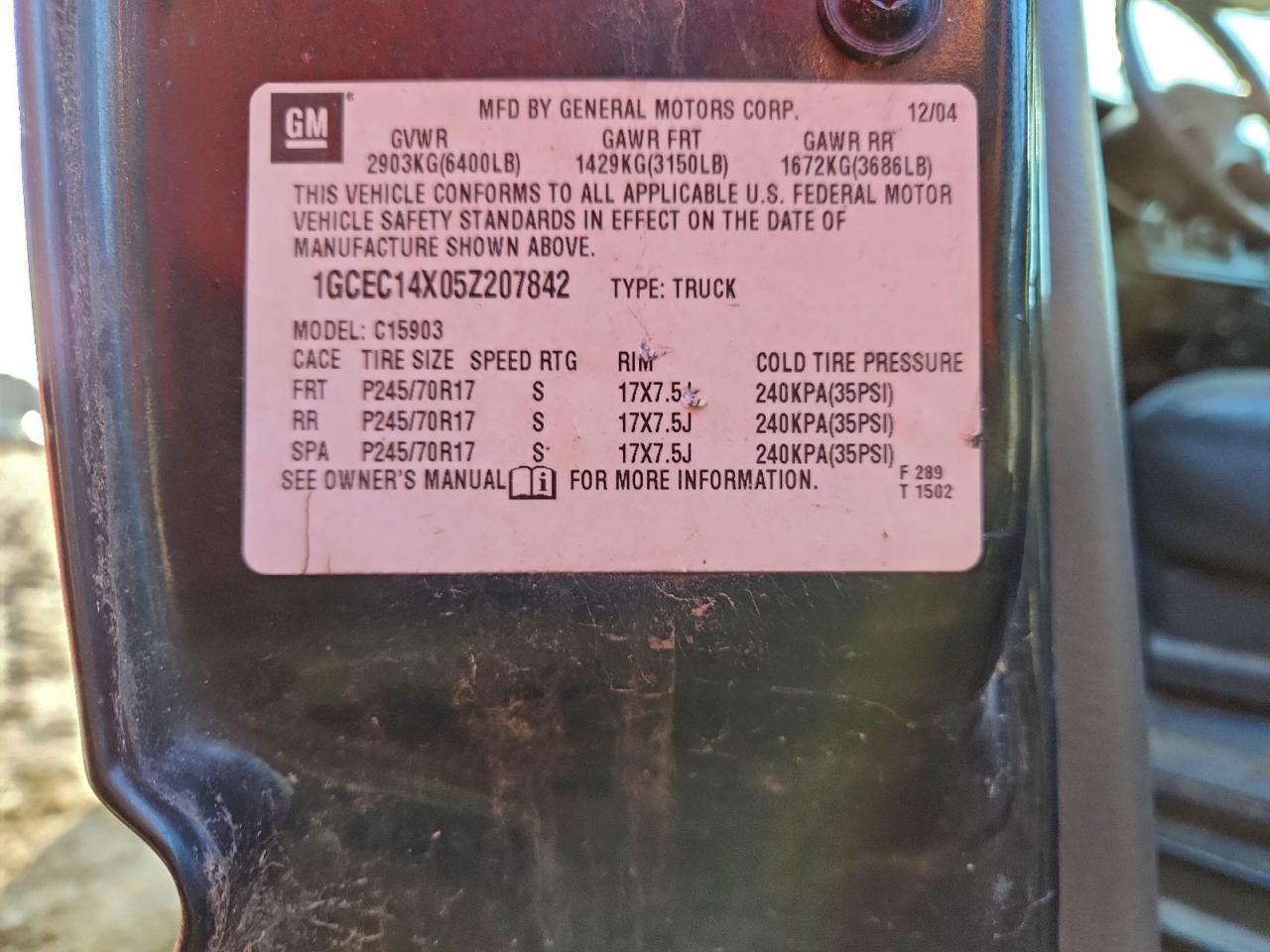 2005 CHEVROLET SILVERADO C1500 photo 12