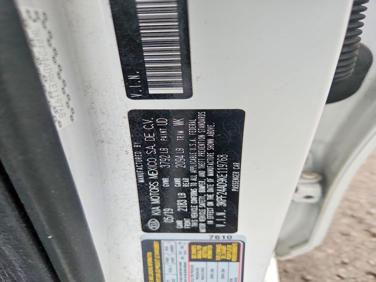 2019 KIA FORTE FE photo 12