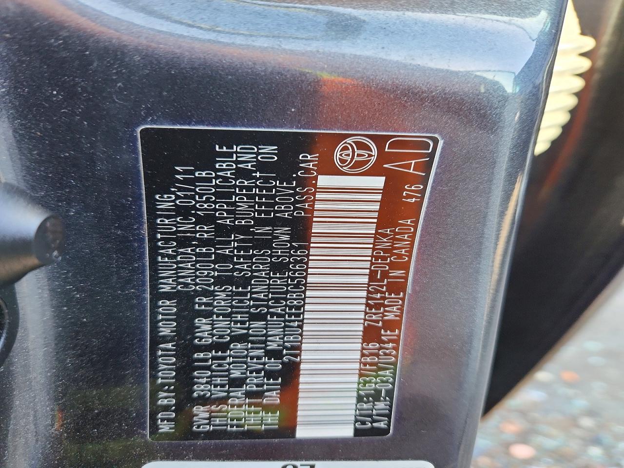 2011 TOYOTA COROLLA BASE photo 23
