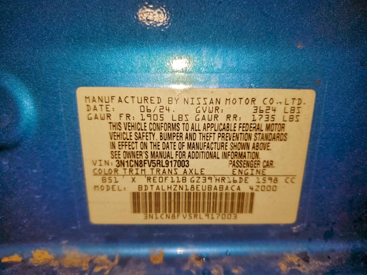 2024 NISSAN VERSA SR photo 12