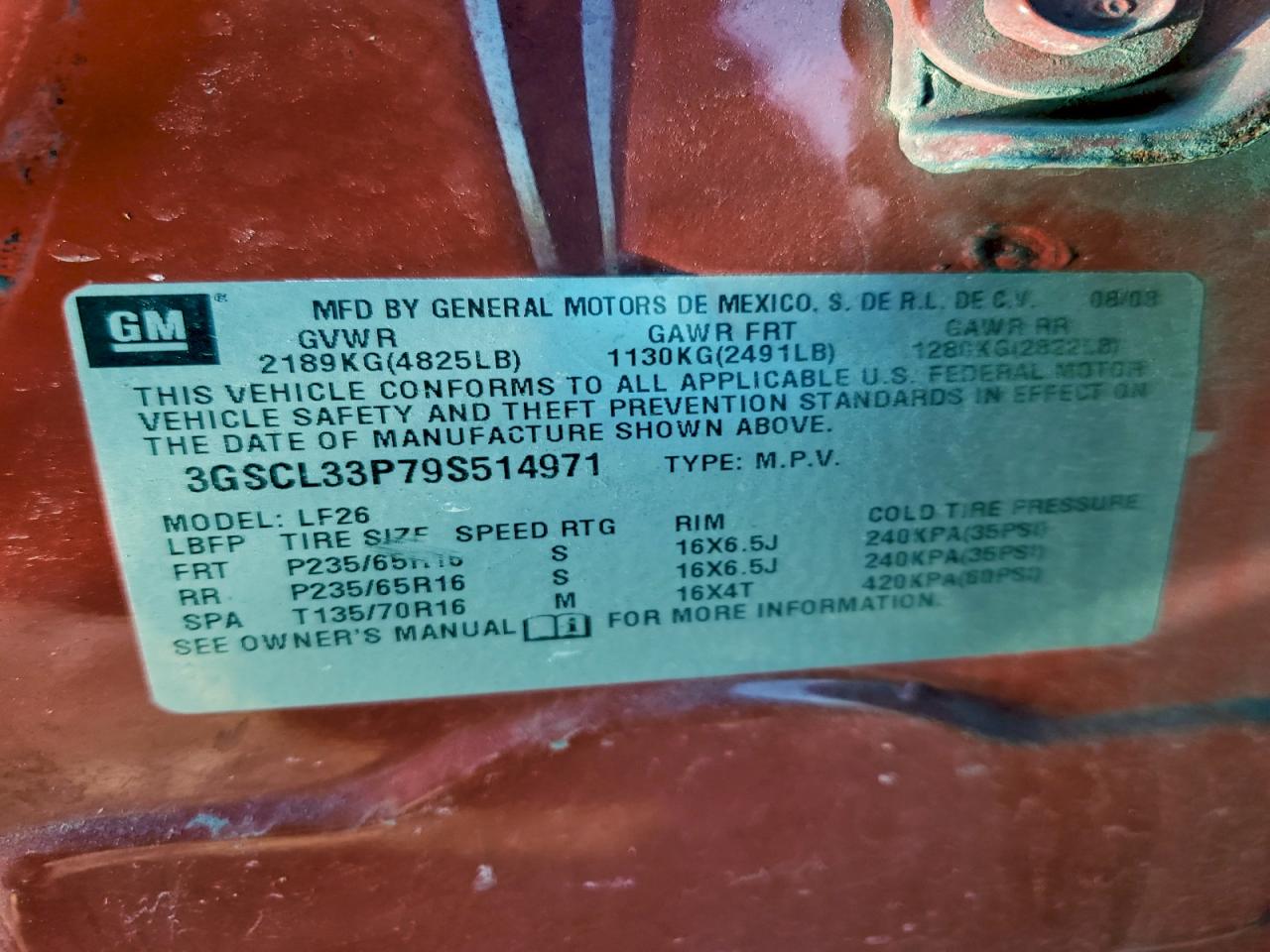 2009 SATURN VUE XE photo 13