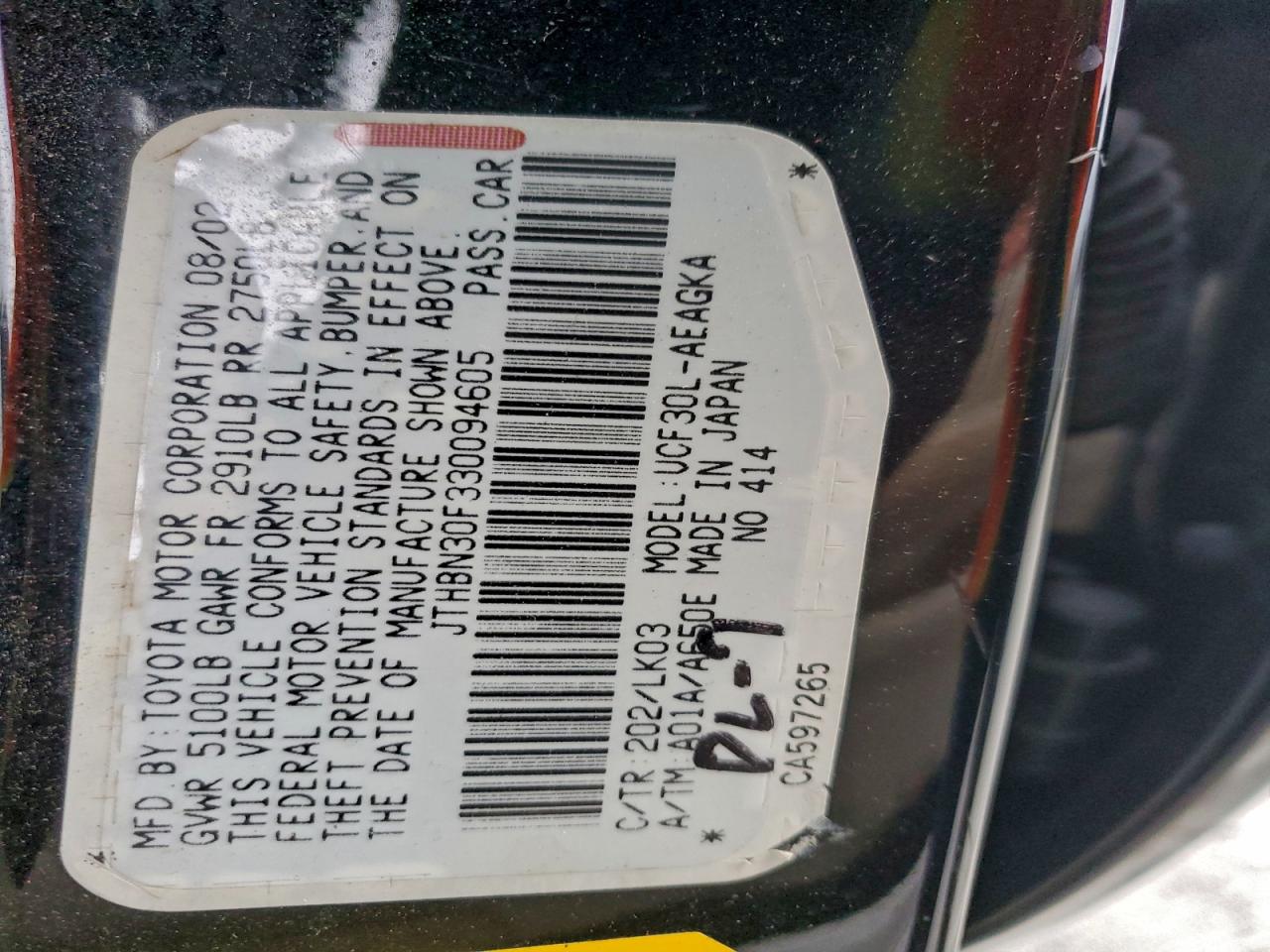 2003 LEXUS LS 430 photo 12