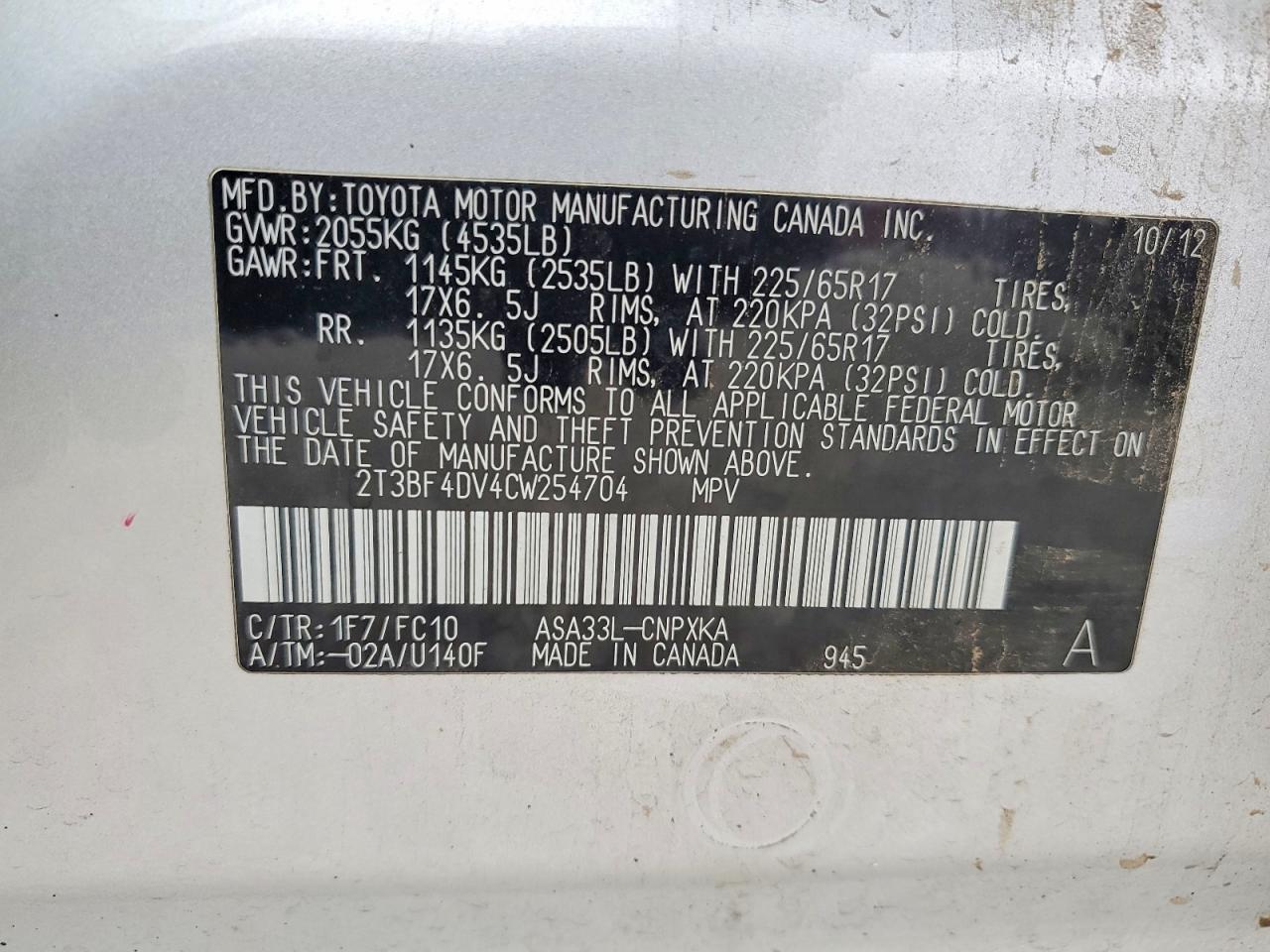 2012 TOYOTA RAV4 photo 13