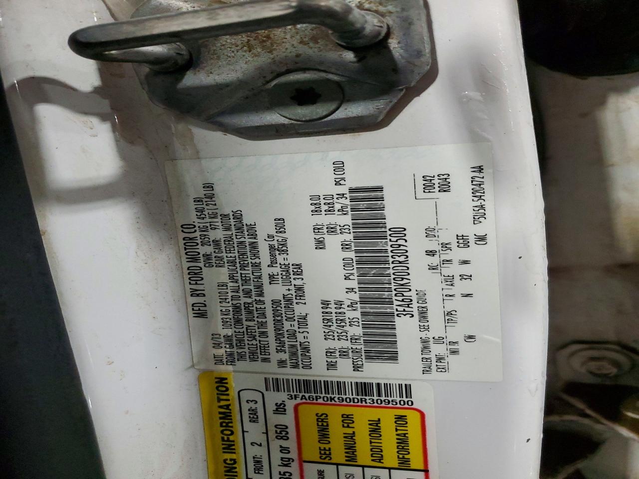 2013 FORD FUSION TITANIUM photo 12