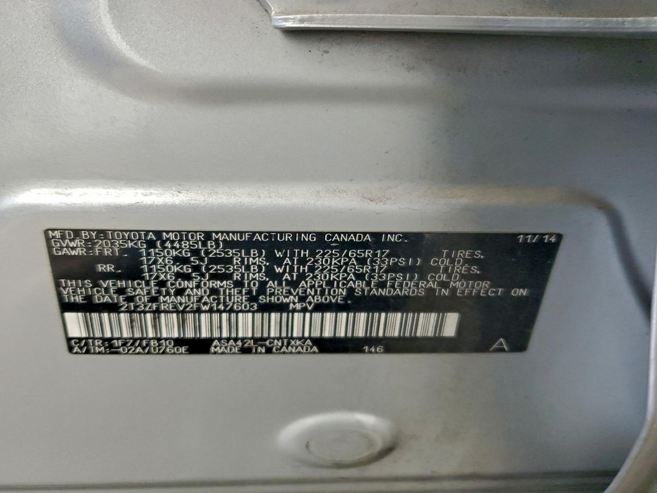 2015 TOYOTA RAV4 LE photo 13