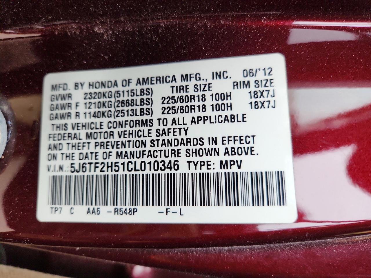 2012 HONDA CROSSTOUR EXL photo 13