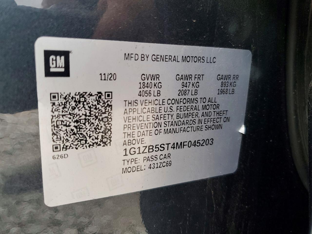 2021 CHEVROLET MALIBU LS photo 13