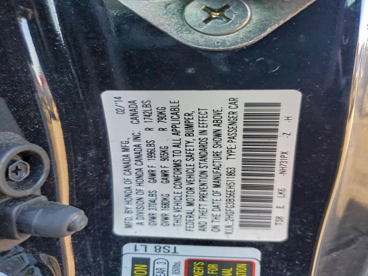 2014 HONDA CIVIC LX photo 12