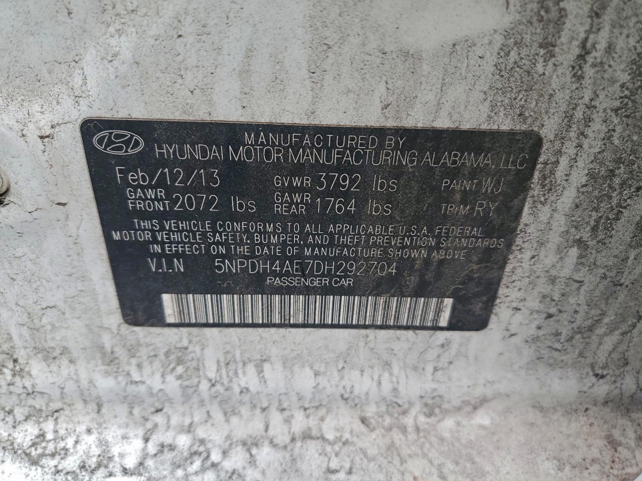 2013 HYUNDAI ELANTRA GLS photo 12