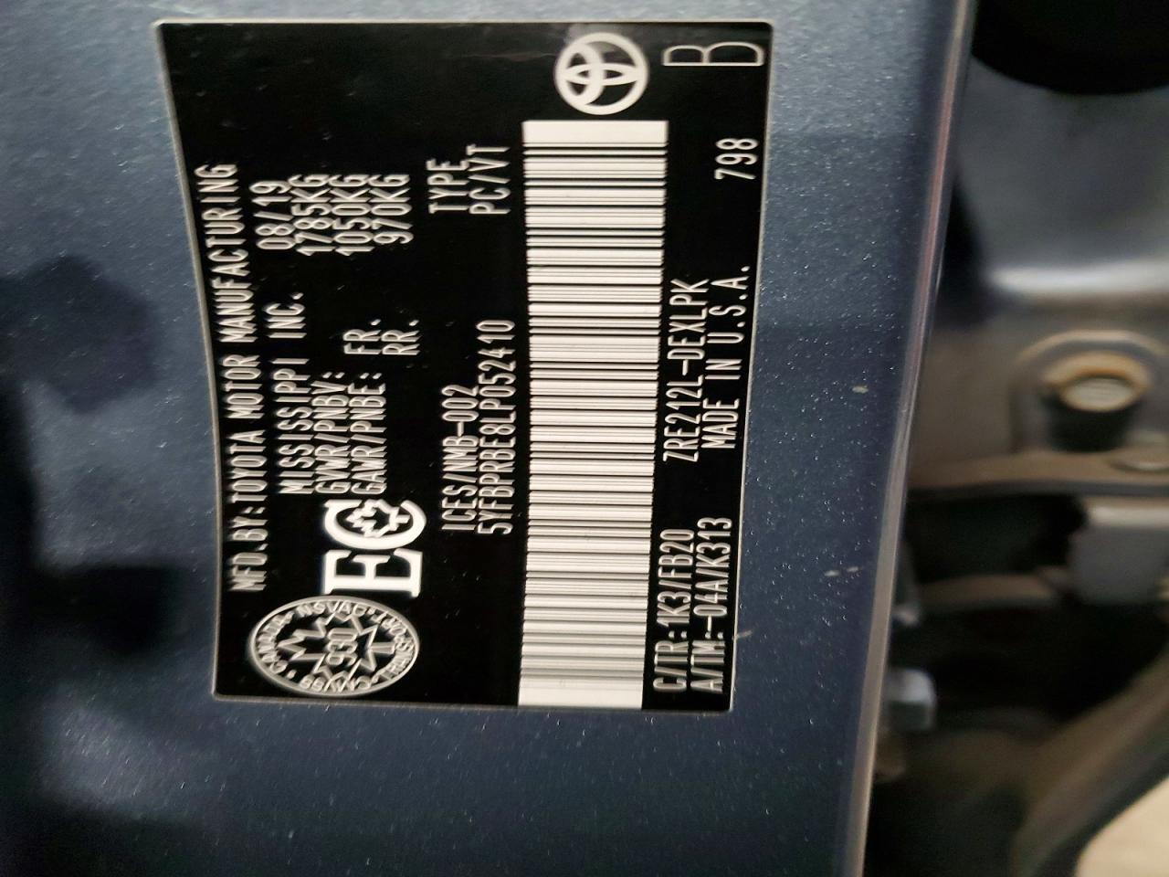 2020 TOYOTA COROLLA LE photo 13