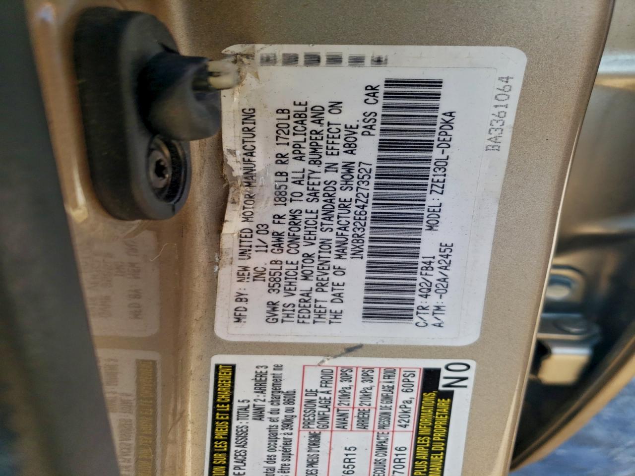 2004 TOYOTA COROLLA CE photo 12