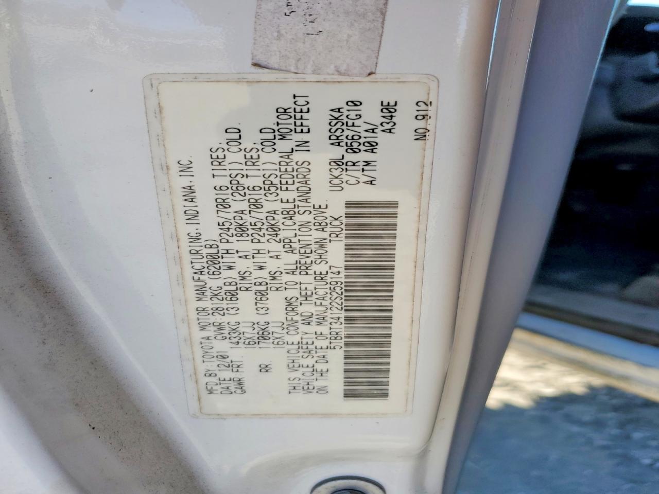 2002 TOYOTA TUNDRA ACCESS CAB photo 12