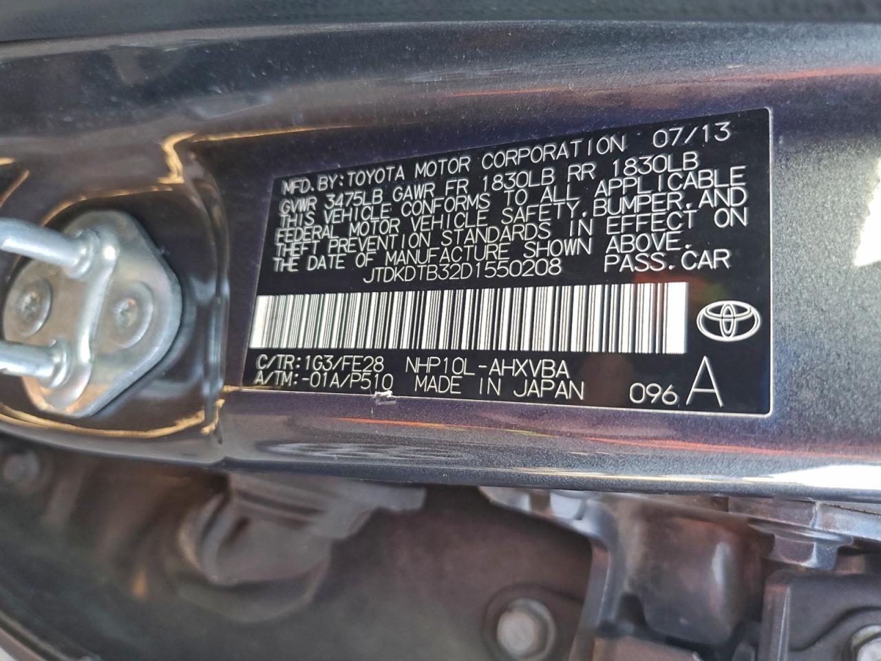 2013 TOYOTA PRIUS C photo 12