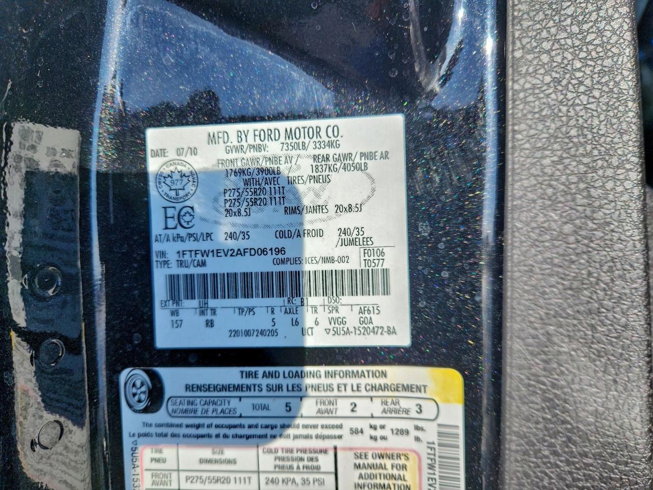 2010 FORD F150 SUPERCREW photo 24
