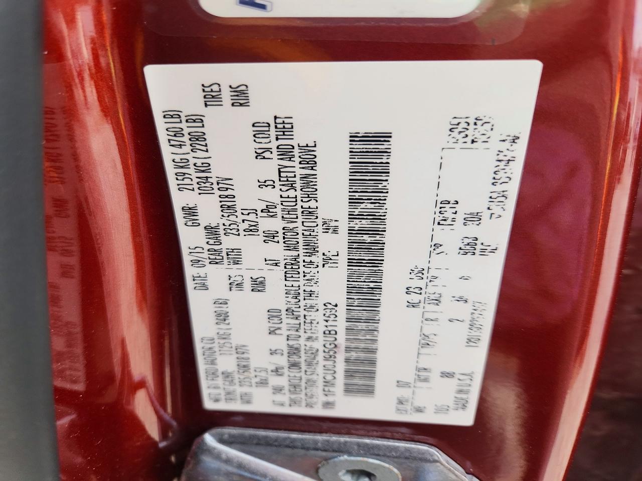 2016 FORD ESCAPE TITANIUM photo 13