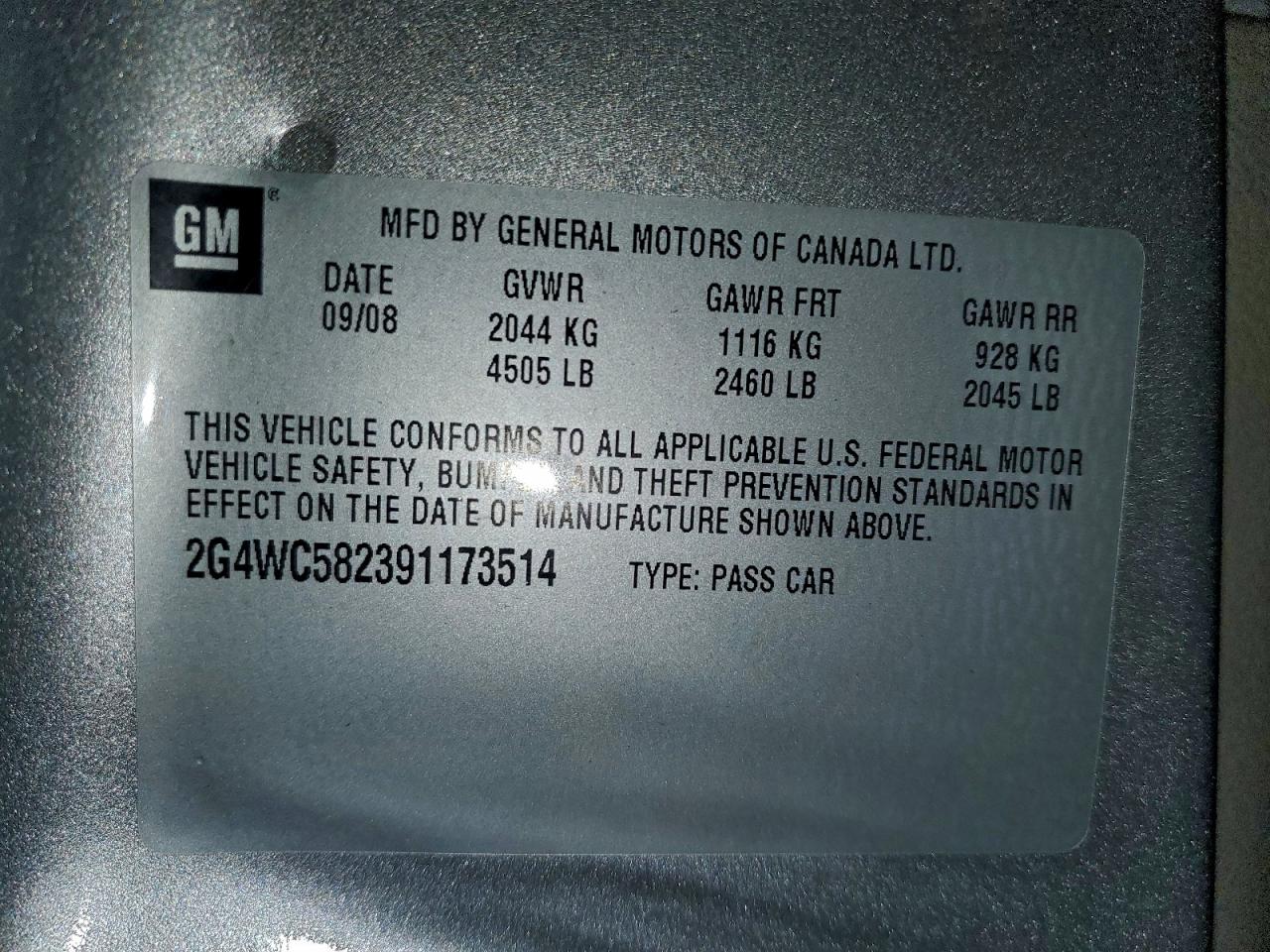 2009 BUICK LACROSSE CX photo 12