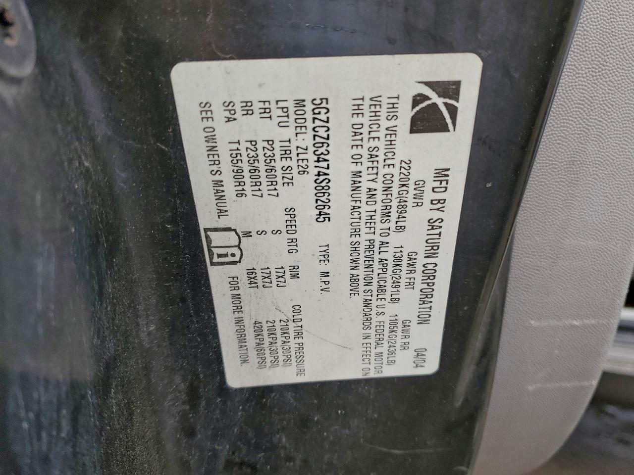 2004 SATURN VUE photo 13