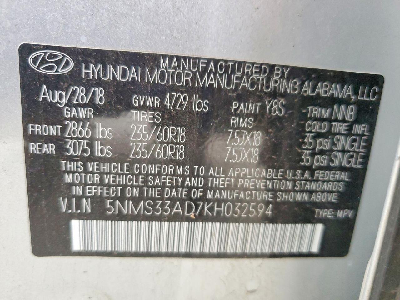 2019 HYUNDAI SANTA FE SEL photo 12