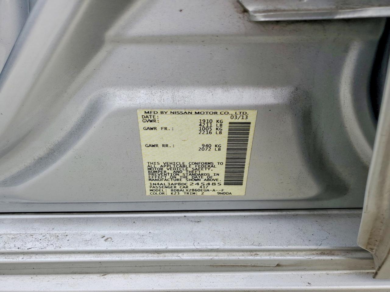 2013 NISSAN ALTIMA 2.5 photo 12