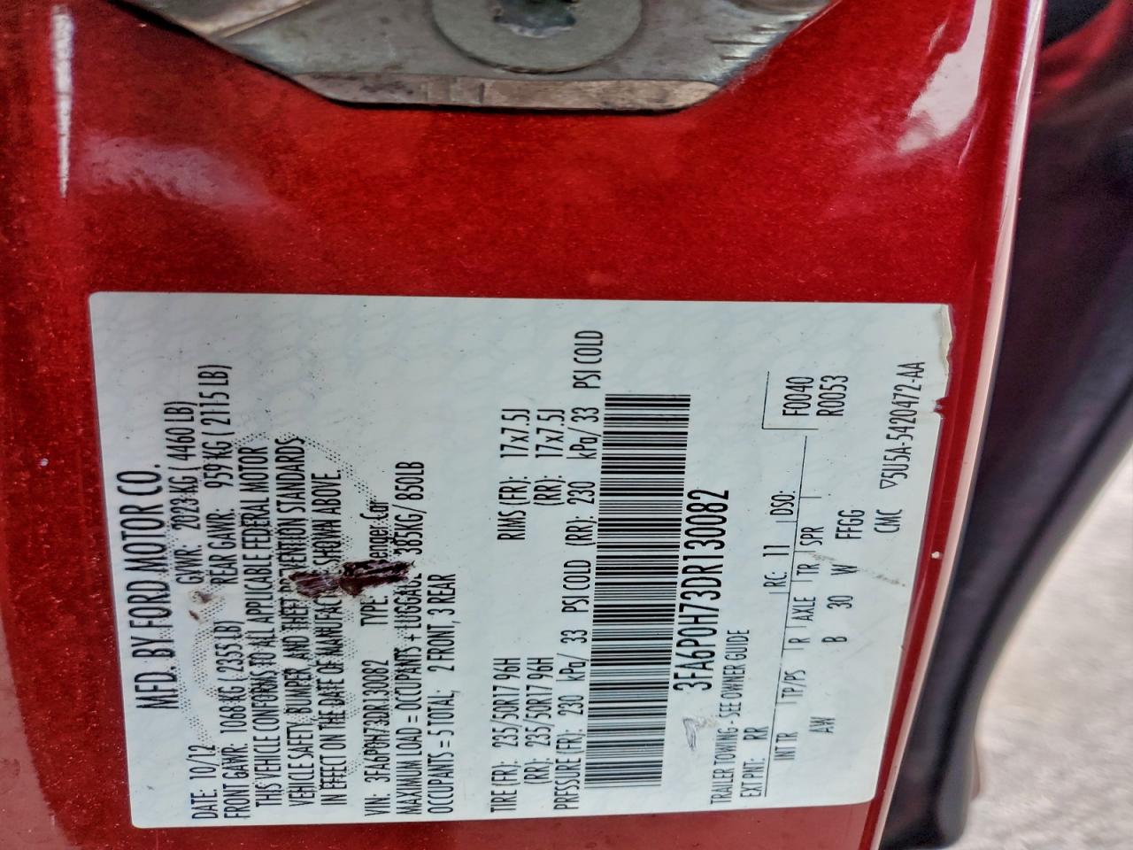 2013 FORD FUSION SE photo 34