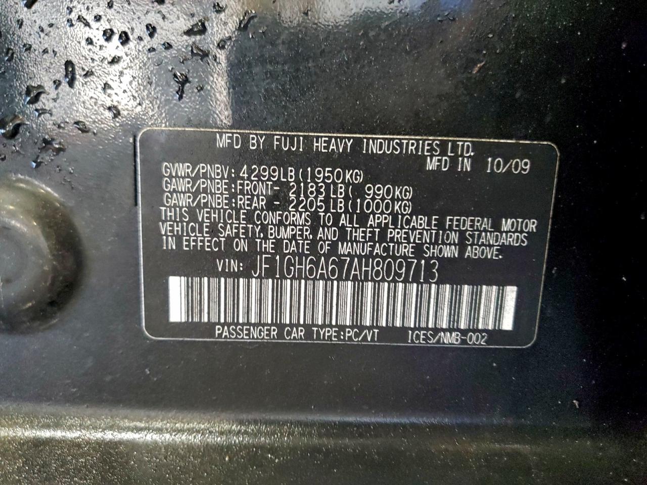 2010 SUBARU IMPREZA 2.5I photo 23