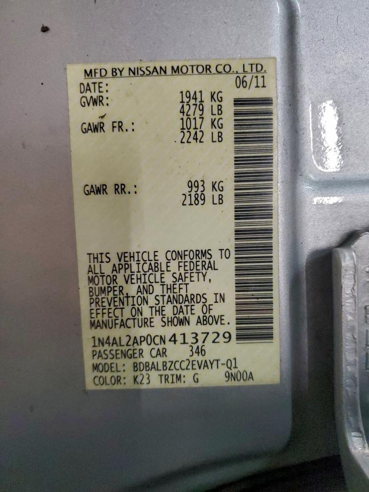 2012 NISSAN ALTIMA BASE photo 23