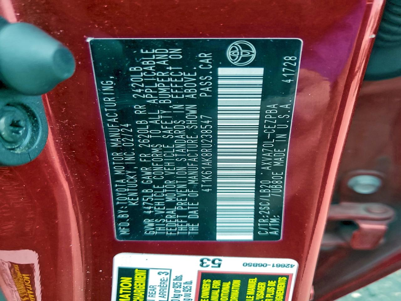 2024 TOYOTA CAMRY XSE photo 12