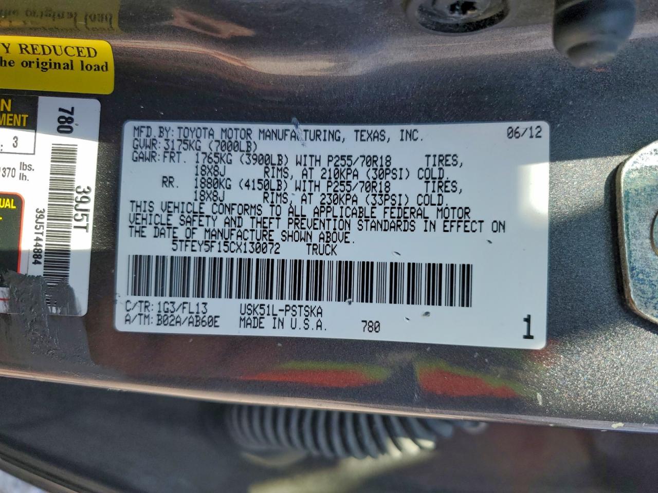 2012 TOYOTA TUNDRA GRADE photo 23
