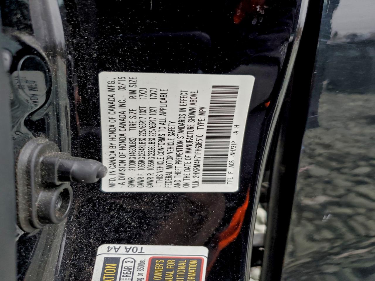 2015 HONDA CR-V EXL photo 23