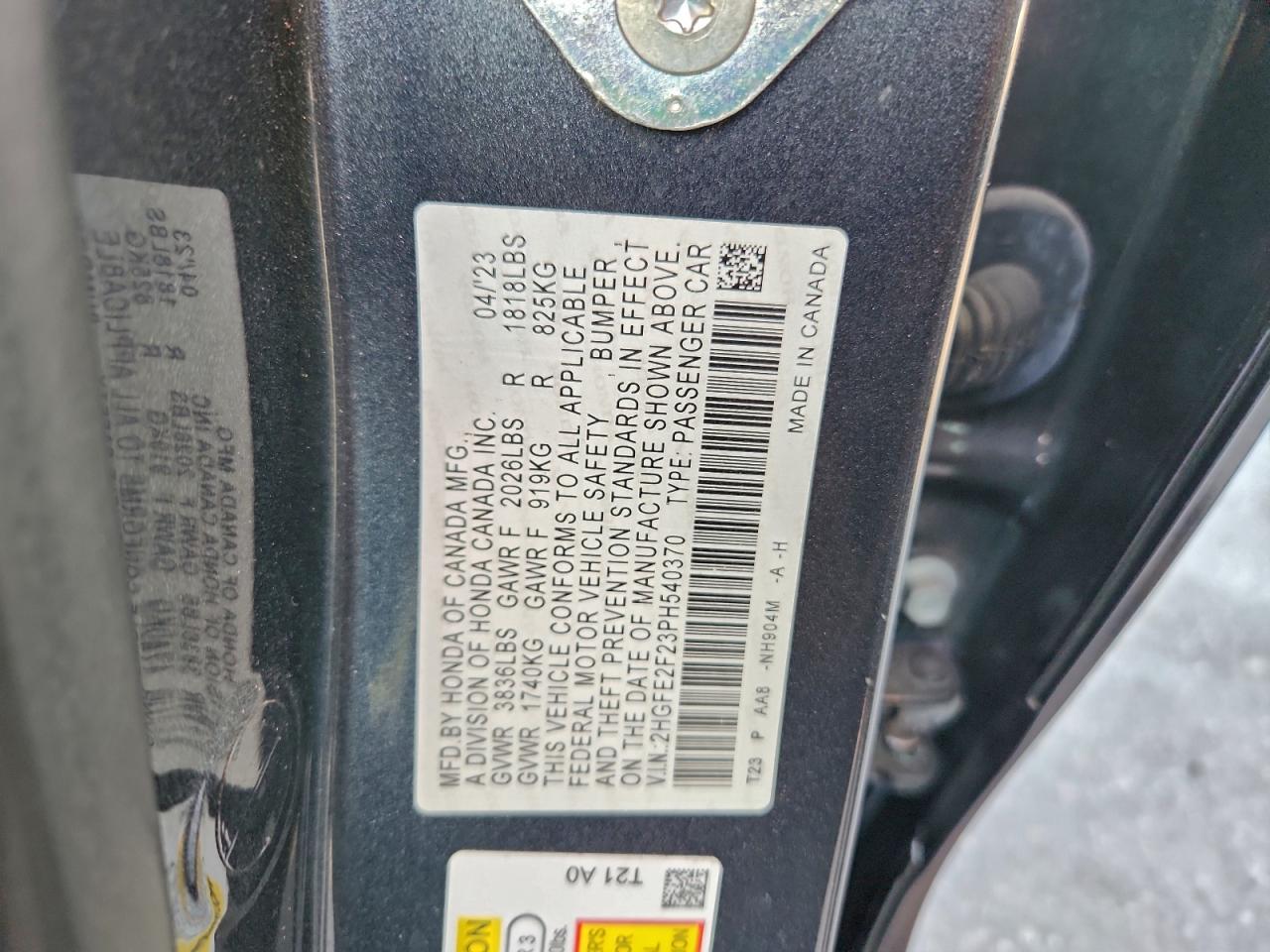 2023 HONDA CIVIC LX photo 23