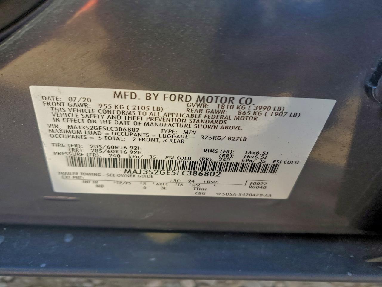 2020 FORD ECOSPORT SE photo 14