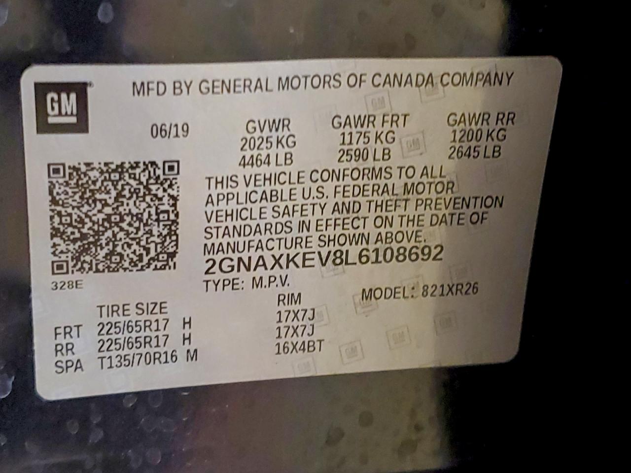2020 CHEVROLET EQUINOX LT photo 13