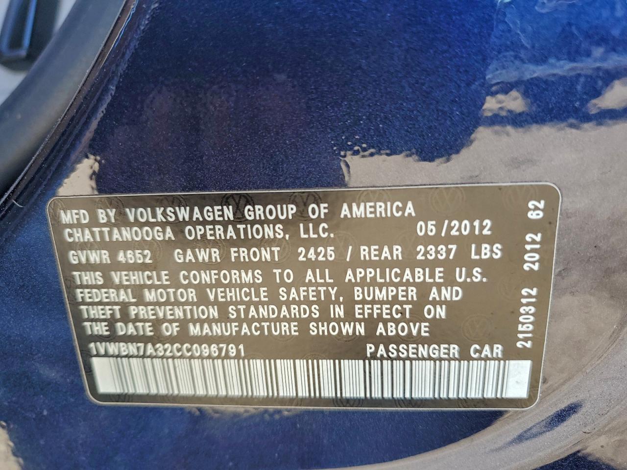 2012 VOLKSWAGEN PASSAT SE photo 34